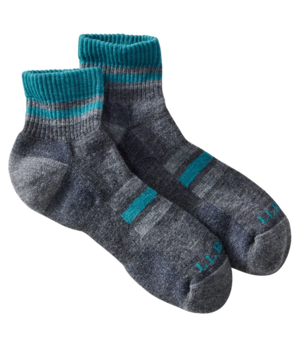 Fashion L.L.Bean "Adults' Katahdin Hiker Socks, 1/4 Crew Stripe"