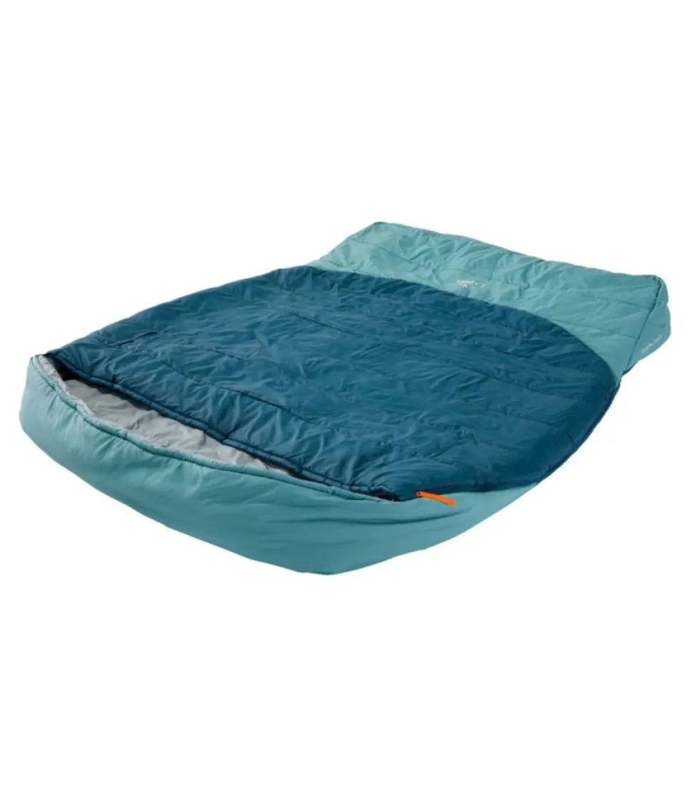 New L.L.Bean "Adults' Adventure 30° Sleeping Bag, Double" DeepAdmiralBlue/MineralBlue