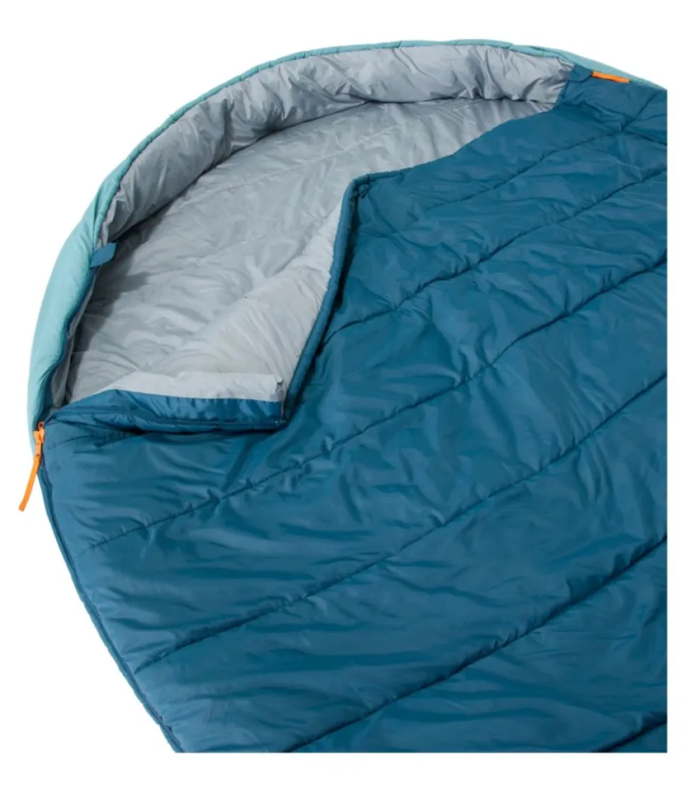 New L.L.Bean "Adults' Adventure 30° Sleeping Bag, Double" DeepAdmiralBlue/MineralBlue