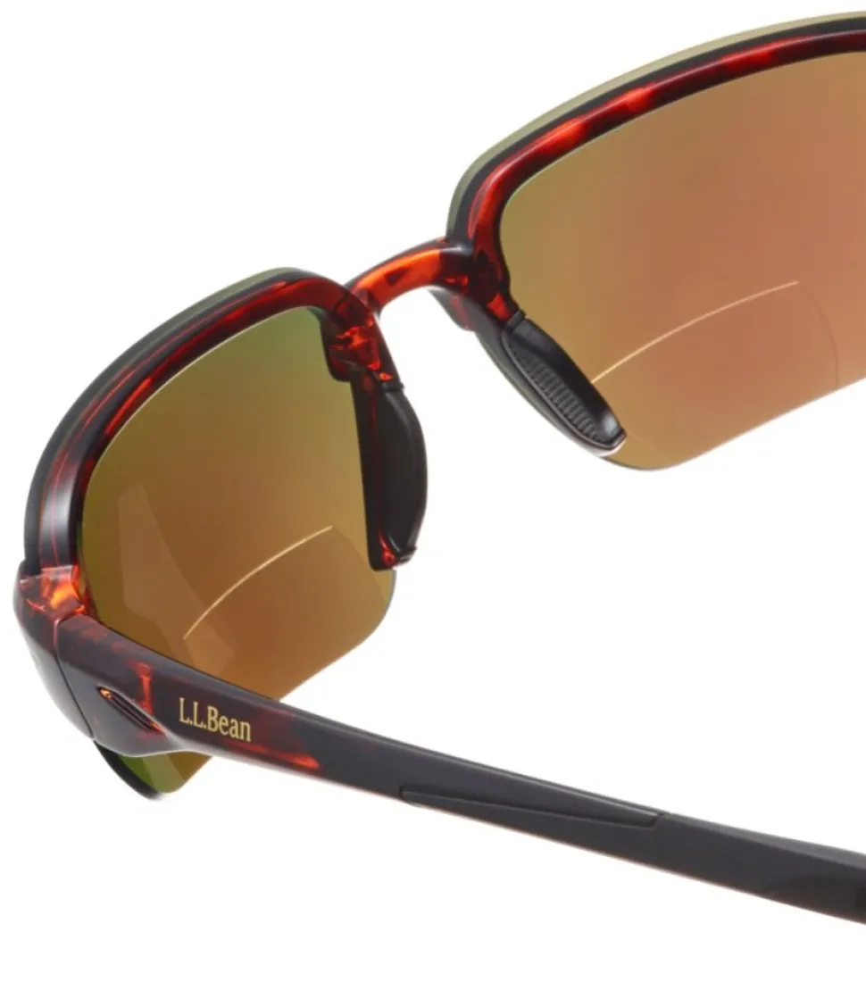 Cheap L.L.Bean "Adults' Polarized Performance BiFocal Rimless Mirror Sunglasses" ShinyDarkDemi/SmokeBlueMirror