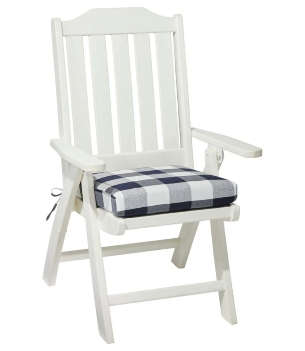 Fashion L.L.Bean "All-Weather Folding/Armless Chair Cushion, Buffalo Plaid"