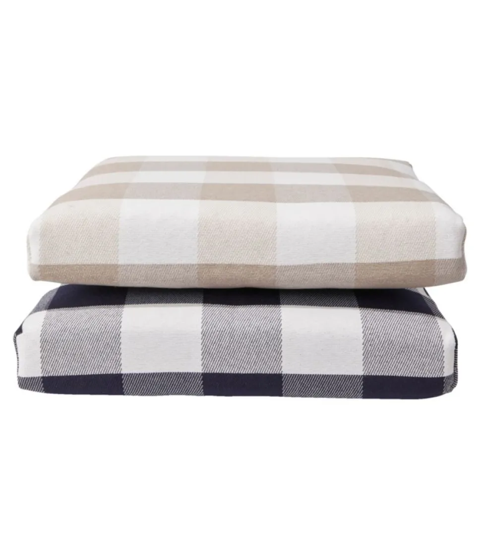 Fashion L.L.Bean "All-Weather Folding/Armless Chair Cushion, Buffalo Plaid"