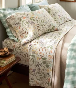 Cheap L.L.Bean "Birch Floral Flannel Sheet Collection" Silver