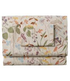 Store L.L.Bean "Birch Floral Percale Sheet Collection" Silver