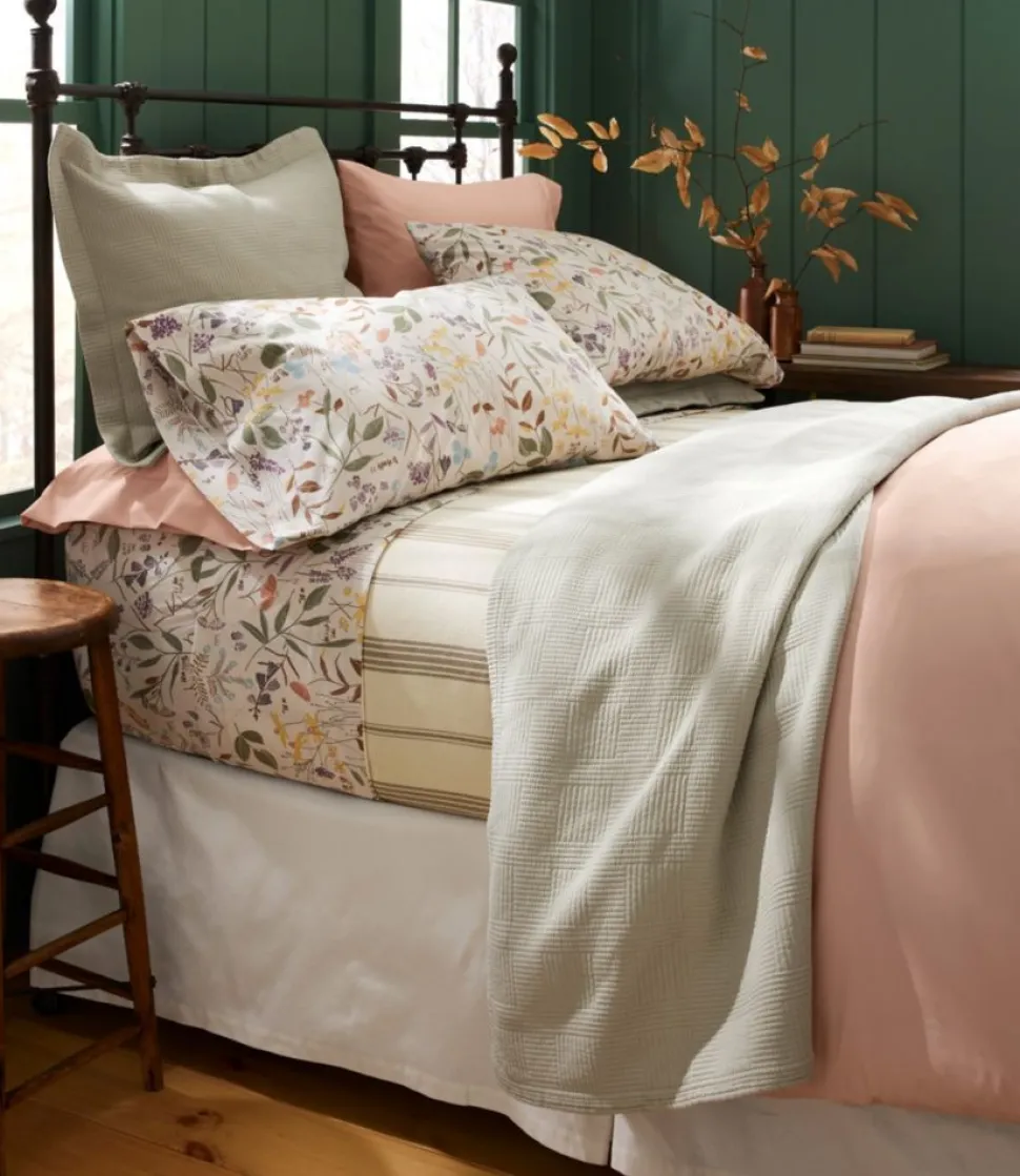 Store L.L.Bean "Birch Floral Percale Sheet Collection" Silver