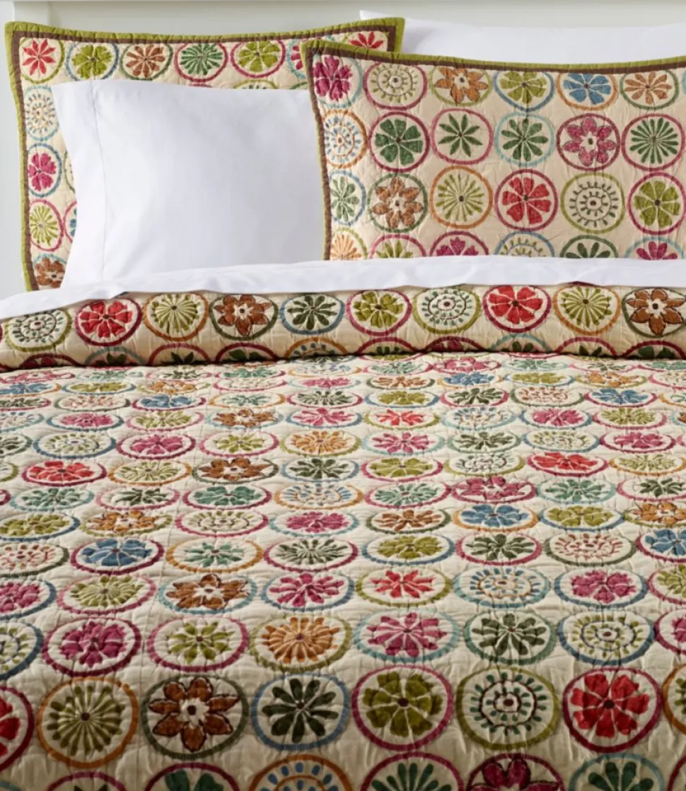 Discount L.L.Bean "Blooming Circles Quilt Collection" MultiColor
