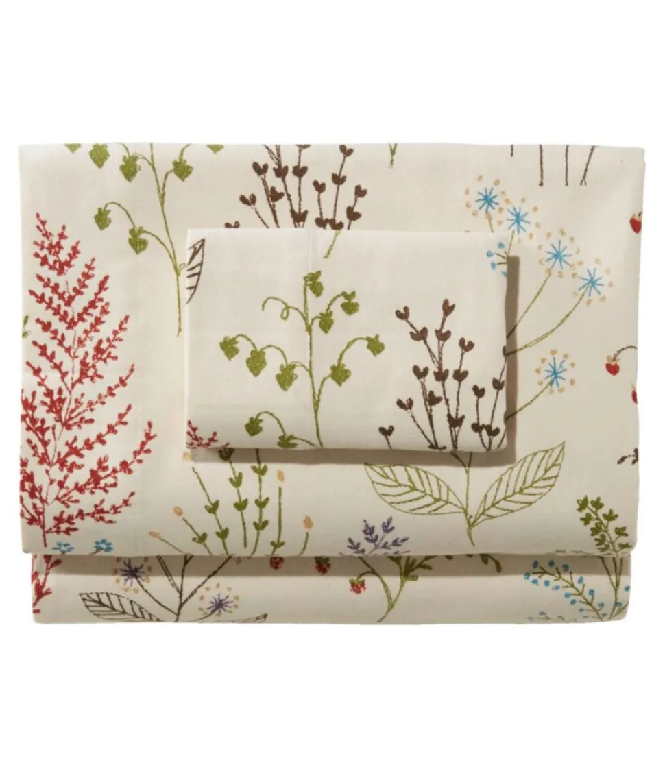 Hot L.L.Bean "Botanical Floral Flannel Sheet Collection" BotanicalFloral