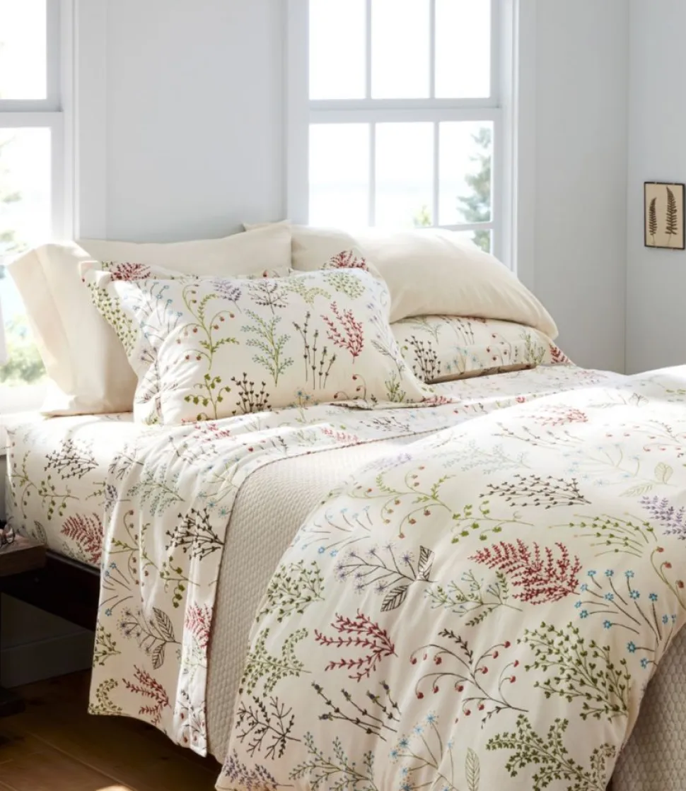 Hot L.L.Bean "Botanical Floral Flannel Sheet Collection" BotanicalFloral