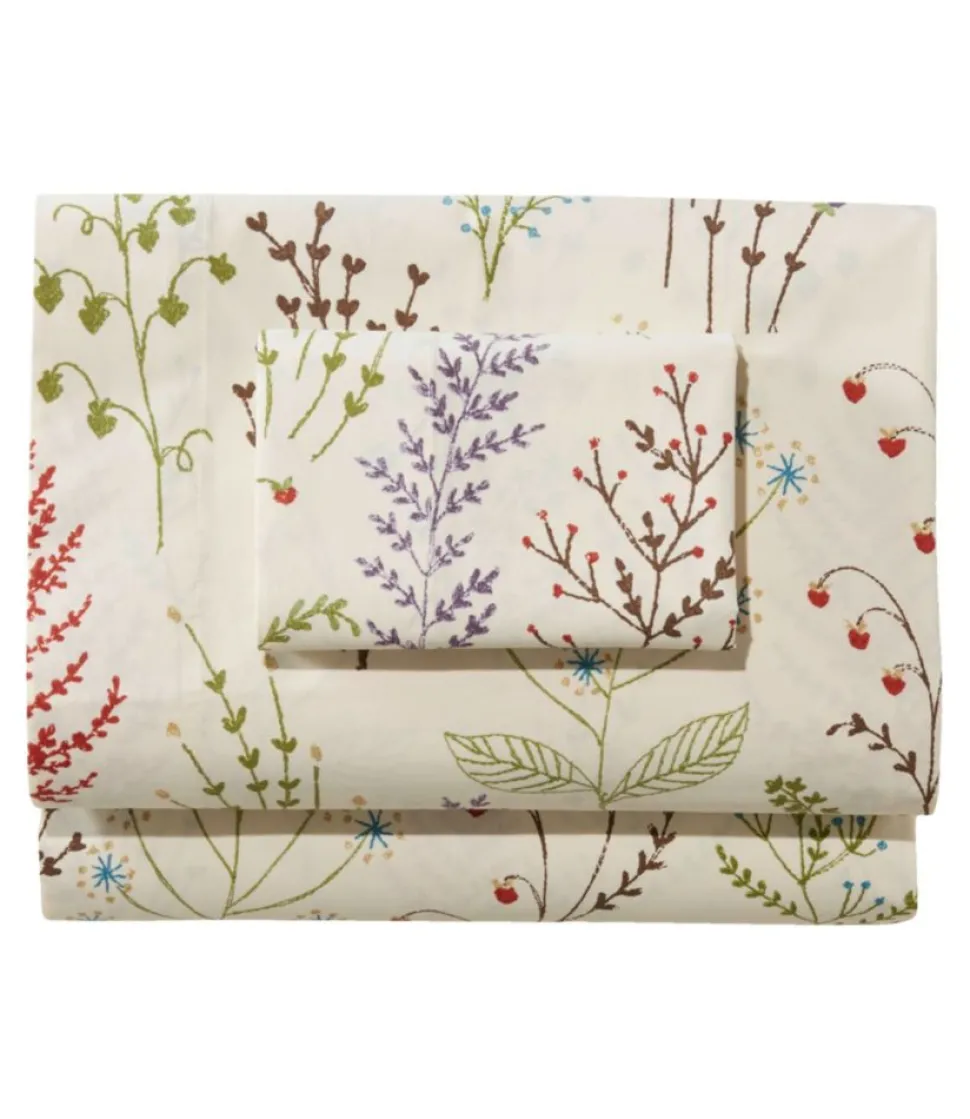 Online L.L.Bean "Botanical Floral Percale Sheet Collection" BotanicalFloral