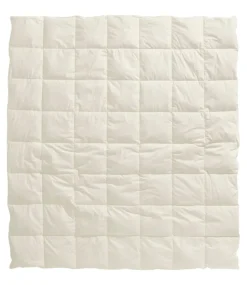 New L.L.Bean "Box-Stitch Goose Down Comforter, Warmer" Cream