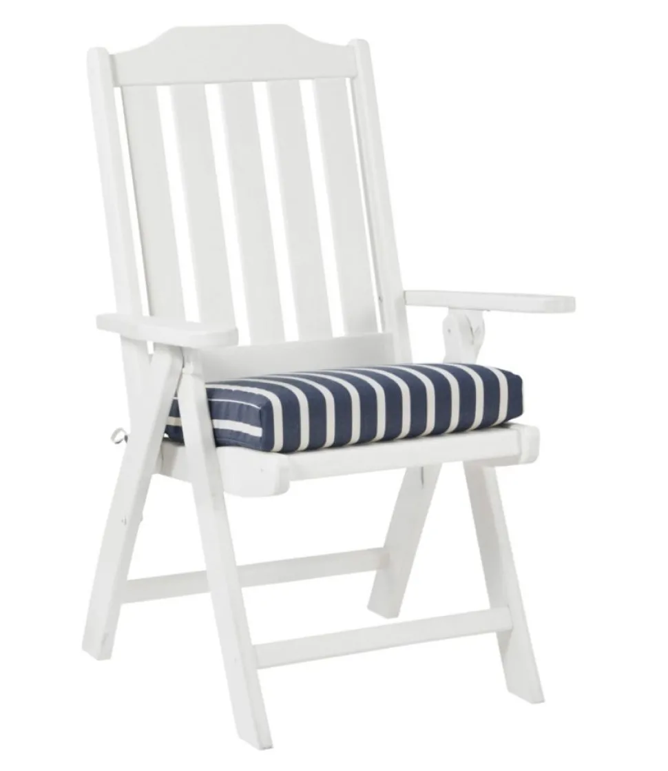 Clearance L.L.Bean "Casco Bay Cushion for All-Weather Armless/Folding Chair, Stripe"