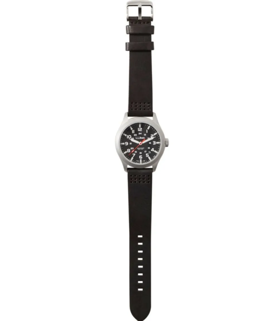 Shop L.L.Bean "Casco Bay Self-Illuminating Field Watch. 40mm" Black