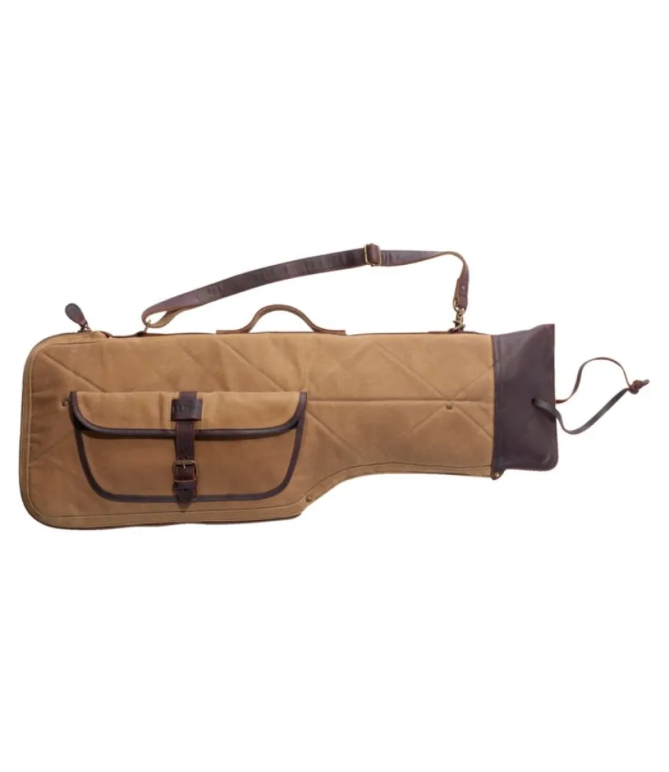 Best L.L.Bean "Double L Waxed-Cotton Breakdown Shotgun Case, 28"" MapleBrown