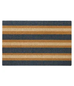 Best L.L.Bean "Duracoir Doormat, Nautical Stripe" Natural/Indigo