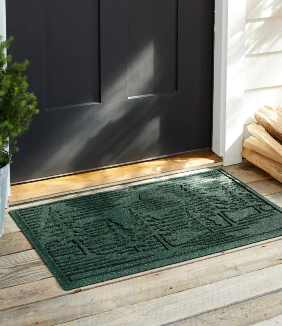 Flash Sale L.L.Bean "Everyspace Recycled Waterhog Doormat, Pine Trees"
