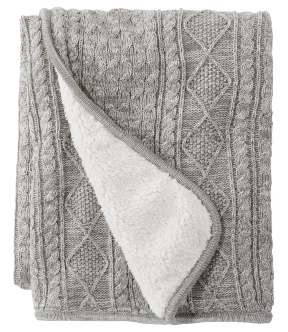 Store L.L.Bean "Fisherman Cabled Fleece Throw"