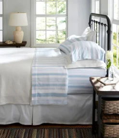 Online L.L.Bean "Garment Washed Sateen Sheet Collection, Stripe" SeasideBlue