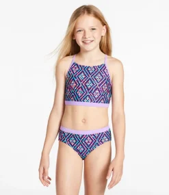 Best L.L.Bean "Girls' Watersports Swimwear, Crop-Top Bikini Set"