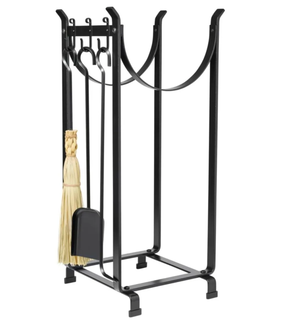 Flash Sale L.L.Bean "Hearthside Wood Rack With Tools" Black