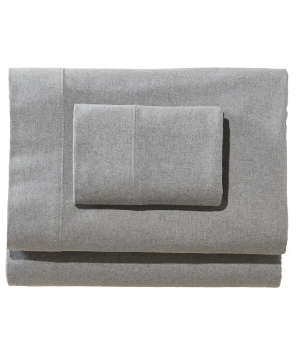 Fashion L.L.Bean "Heritage Chamois Flannel Sheet Collection, Heather" HeatherGray