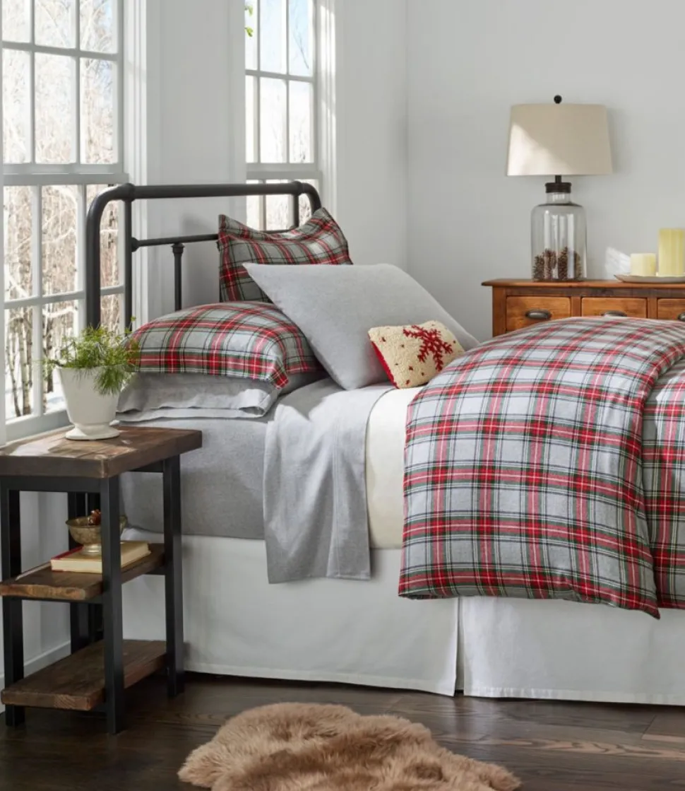 Fashion L.L.Bean "Heritage Chamois Flannel Sheet Collection, Heather" HeatherGray