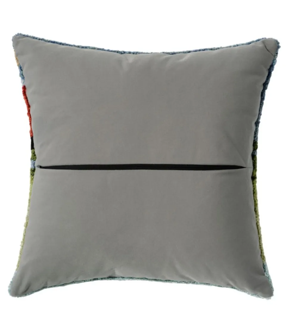 Best Sale L.L.Bean "Indoor/Outdoor Hooked Pillow, Dogs in Canoe" Multi