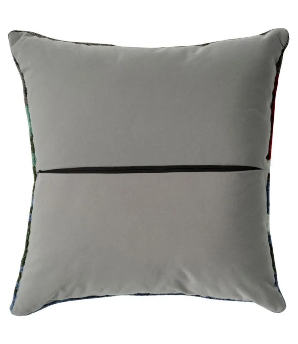 Discount L.L.Bean "Indoor/Outdoor Hooked Pillow, Camping Trip" Multi