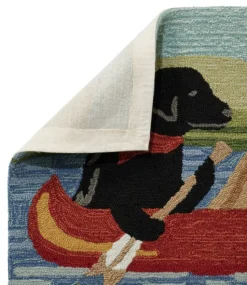 New L.L.Bean "Indoor/Outdoor Vacationland Runner, Dog Canoe" Multi