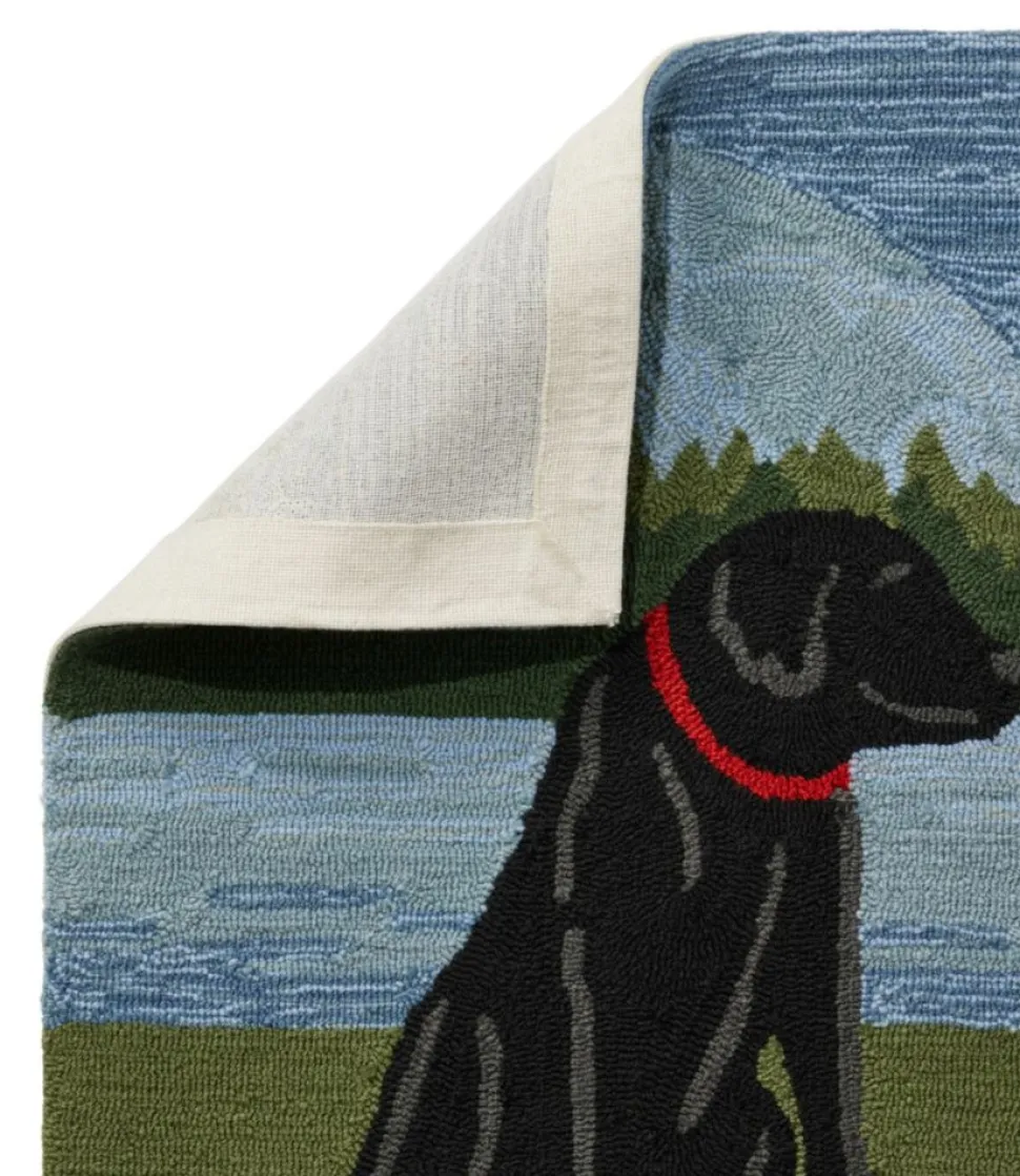 Sale L.L.Bean "Indoor/Outdoor Vacationland Rug, Mountain Dogs" Multi