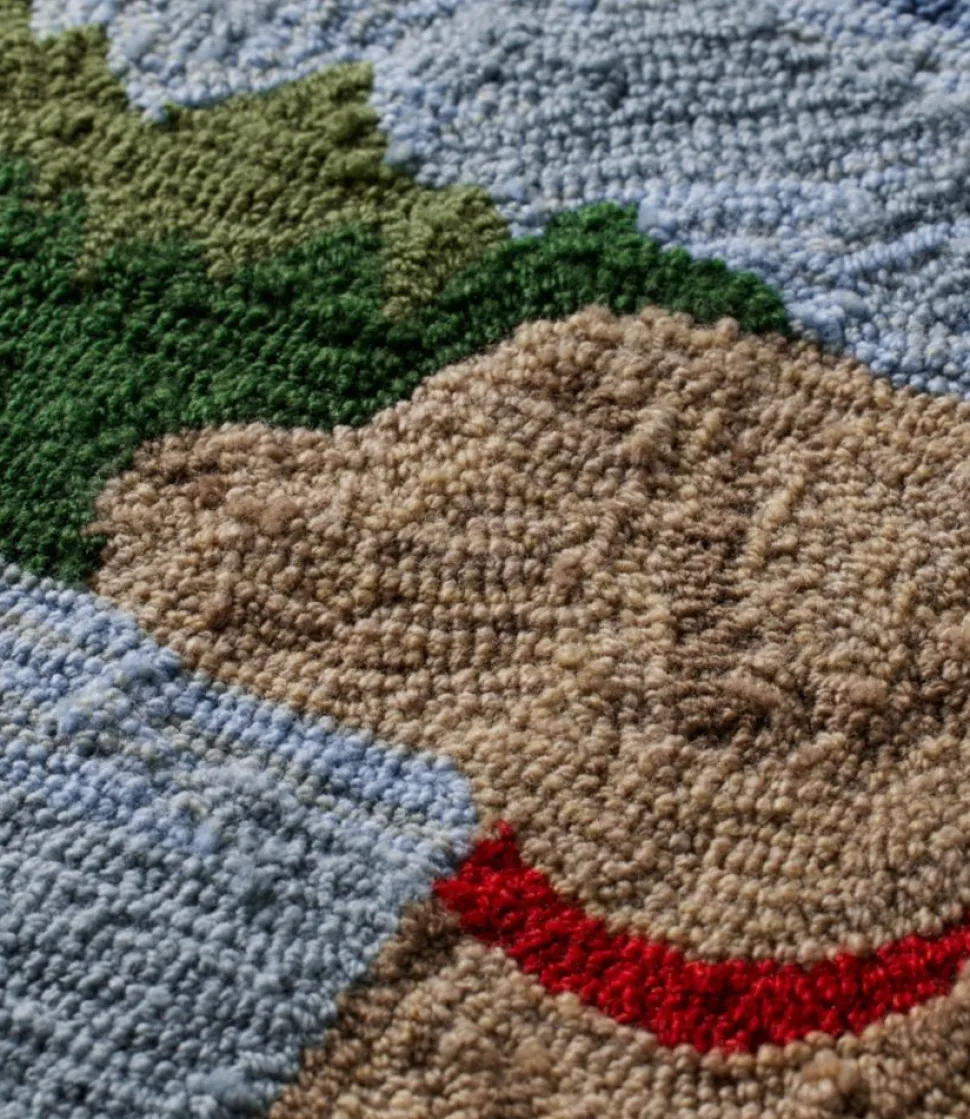 Sale L.L.Bean "Indoor/Outdoor Vacationland Rug, Mountain Dogs" Multi