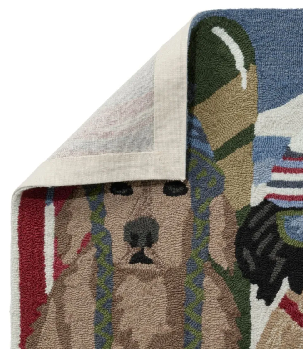 Discount L.L.Bean "Indoor/Outdoor Vacationland Runner, Dogs Skiing" Multi