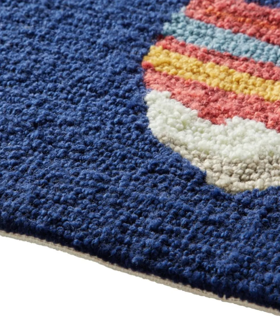 Sale L.L.Bean "Indoor/Outdoor Vacationland Rug, Buoys" Multi