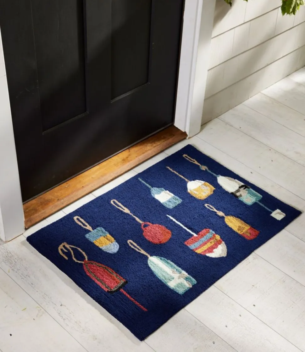 Sale L.L.Bean "Indoor/Outdoor Vacationland Rug, Buoys" Multi