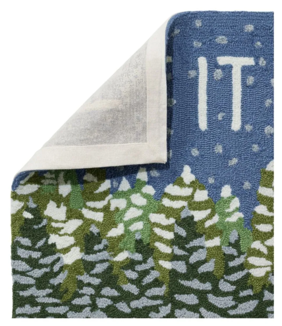 Cheap L.L.Bean "Indoor/Outdoor Vacationland Runner, Frosted Trees" Multi