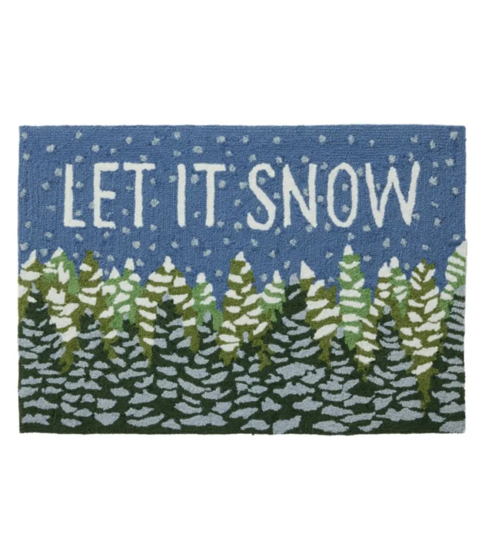 Shop L.L.Bean "Indoor/Outdoor Vacationland Rug, Frosted Trees" Multi