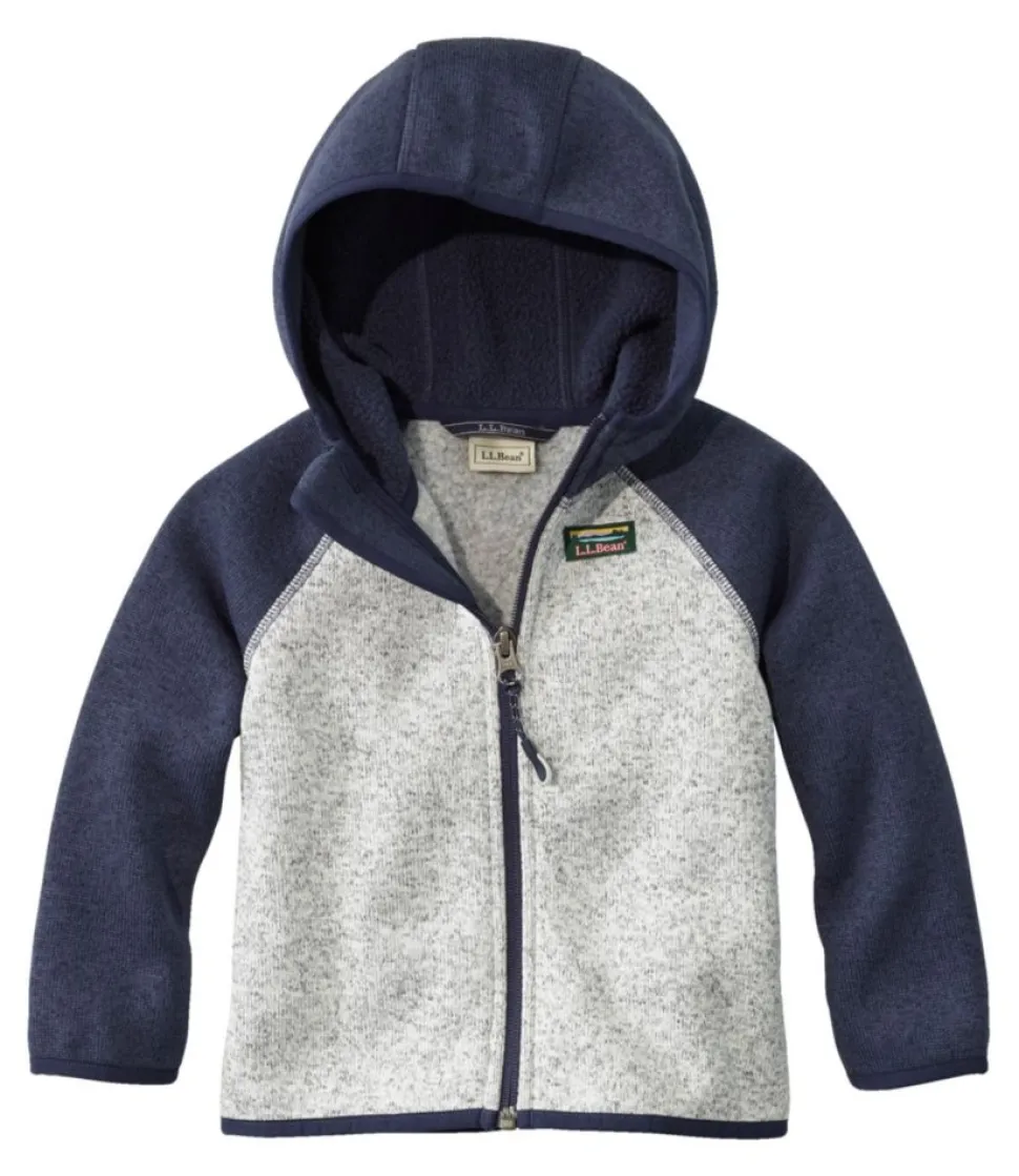 Best L.L.Bean "Infants' and Toddlers' Sweater Fleece, Hooded Colorblock" BrightNavy/Pewter