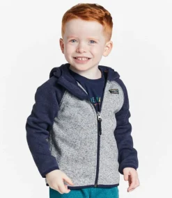 Best L.L.Bean "Infants' and Toddlers' Sweater Fleece, Hooded Colorblock" BrightNavy/Pewter
