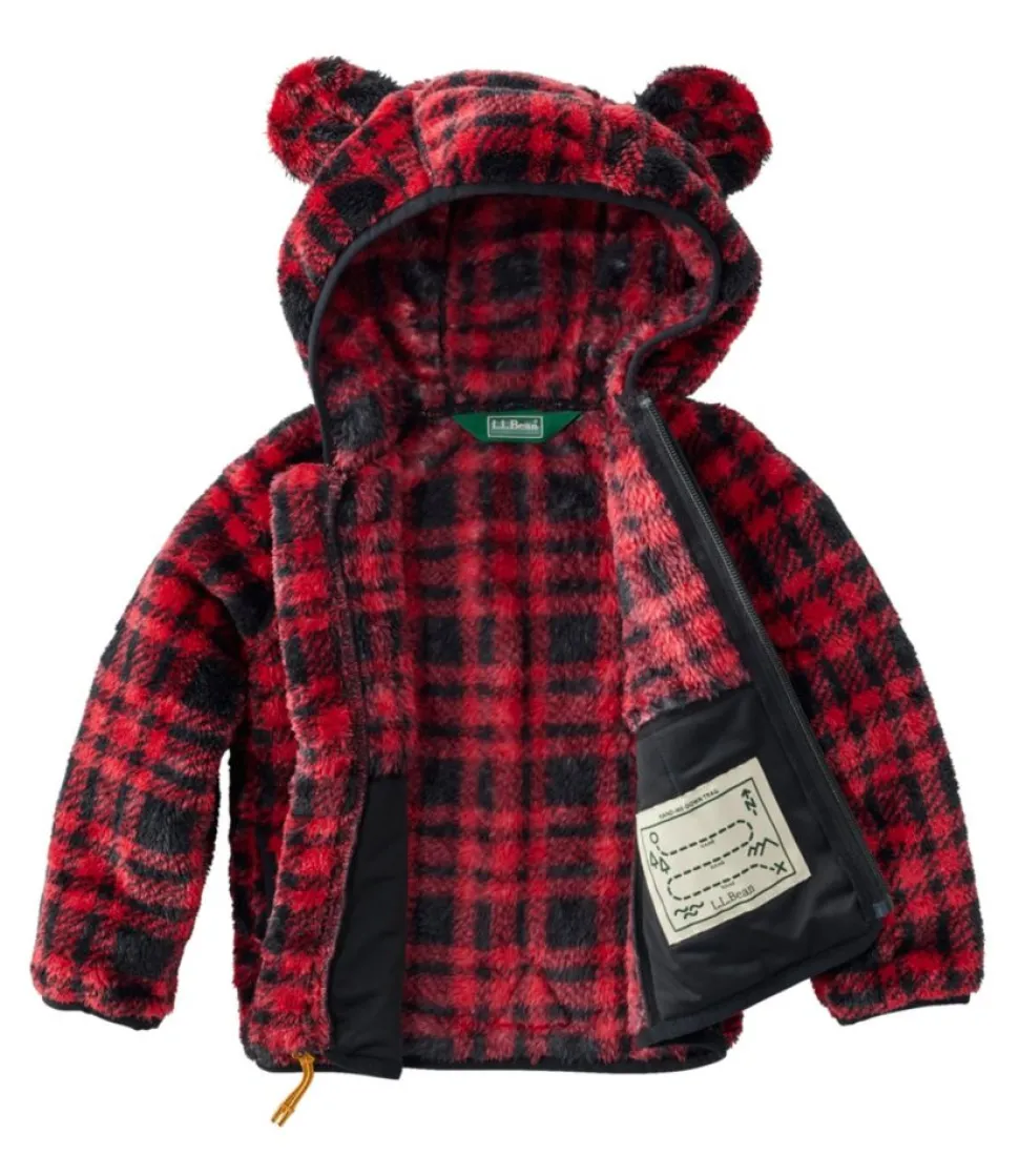 Cheap L.L.Bean "Infants' Hi-Pile Fleece Jacket, Print" RoyalRedPlaid