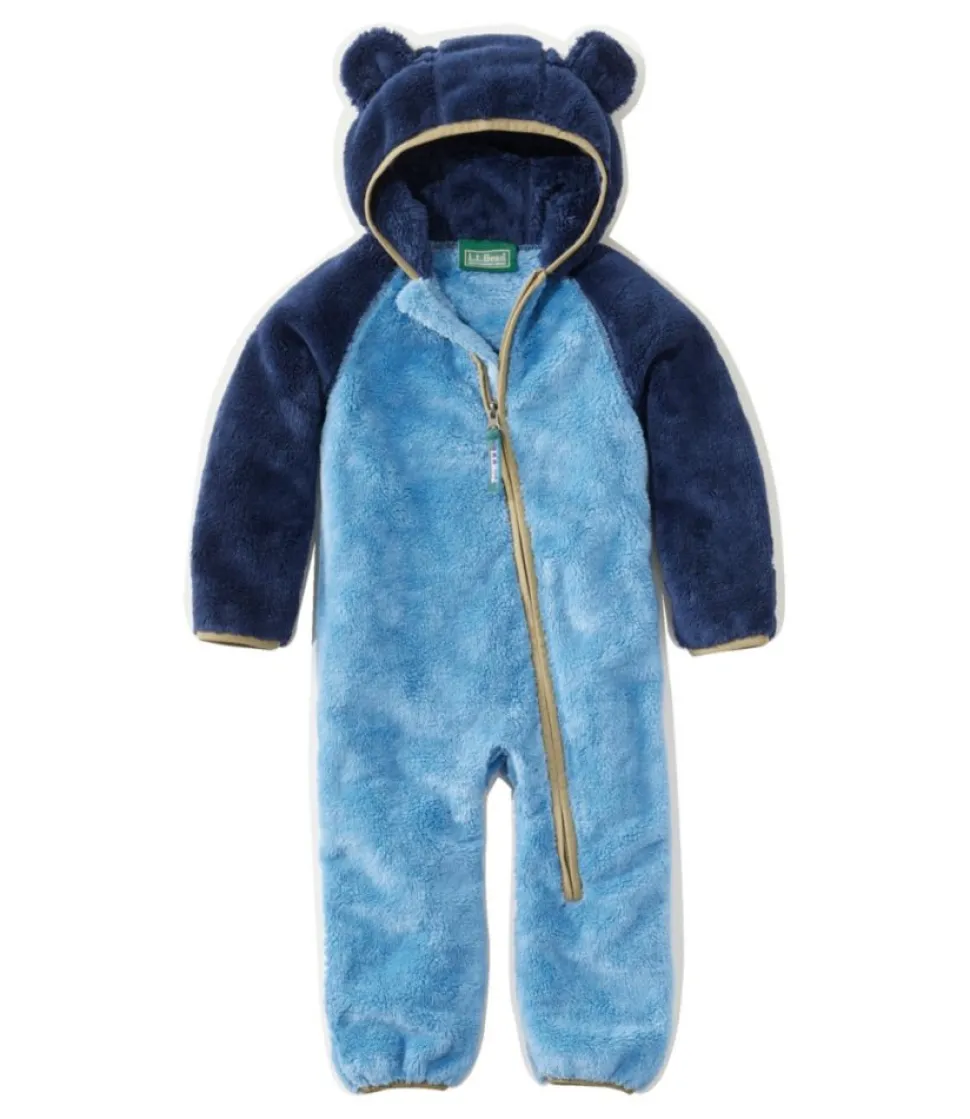 Discount L.L.Bean "Infants' Hi-Pile Fleece Bunting, Colorblock" BrightNavy/SoftBlue