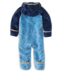 Discount L.L.Bean "Infants' Hi-Pile Fleece Bunting, Colorblock" BrightNavy/SoftBlue
