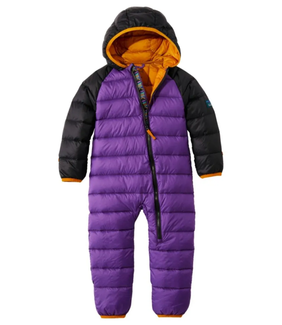 Shop L.L.Bean "Infants' Ultralight 650 Down Bunting, Colorblock" Black/BrightPurple