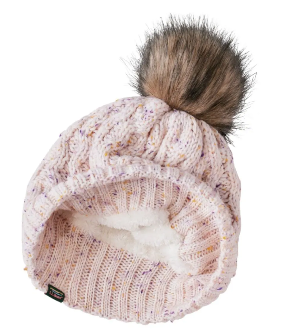 Hot L.L.Bean "Kids' Cozy Cable Pom Hat, Stripe"
