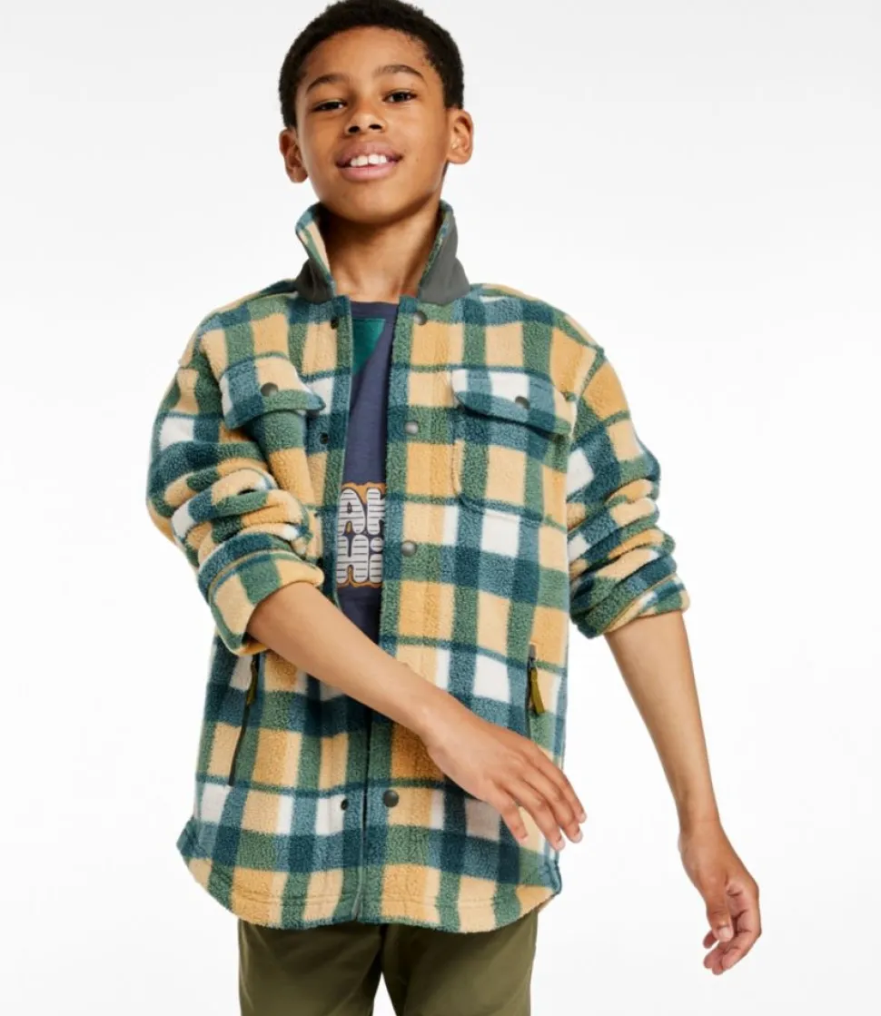 Fashion L.L.Bean "Kids' Cozy Fleece Shirt Jacket, Plaid"