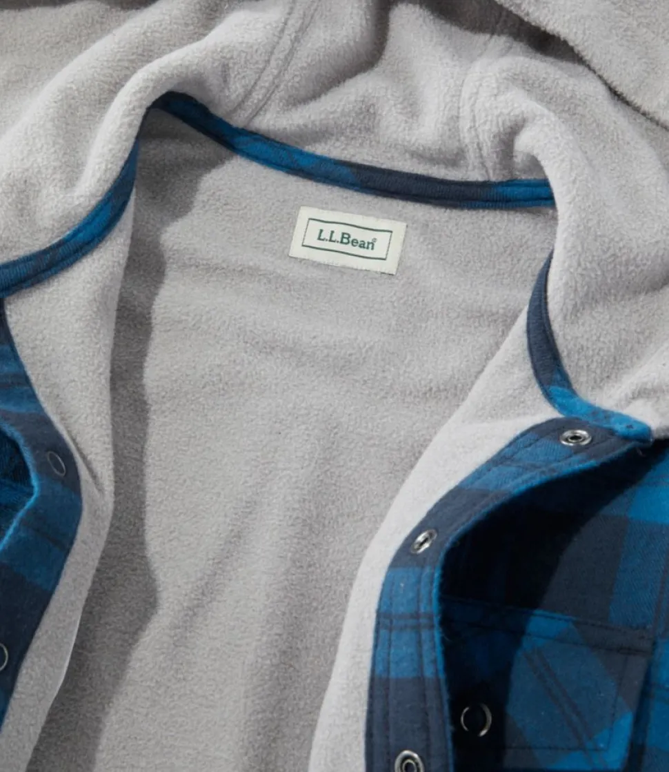 Shop L.L.Bean "Kids' Fleece-Lined Flannel Shirt, Hooded Plaid"