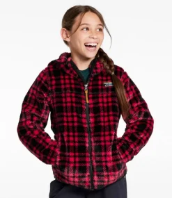 Hot L.L.Bean "Kids' Hi-Pile Fleece, Print" RoyalRedPlaid