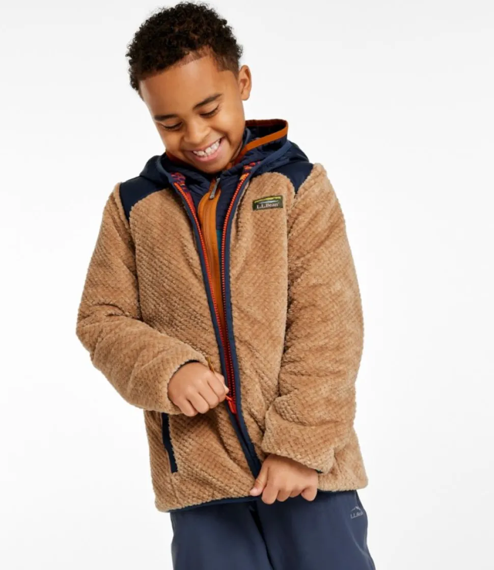 Outlet L.L.Bean "Kids' Mountain Bound Reversible Jacket, Printed" EmeraldSpruceCrossHatchCamo