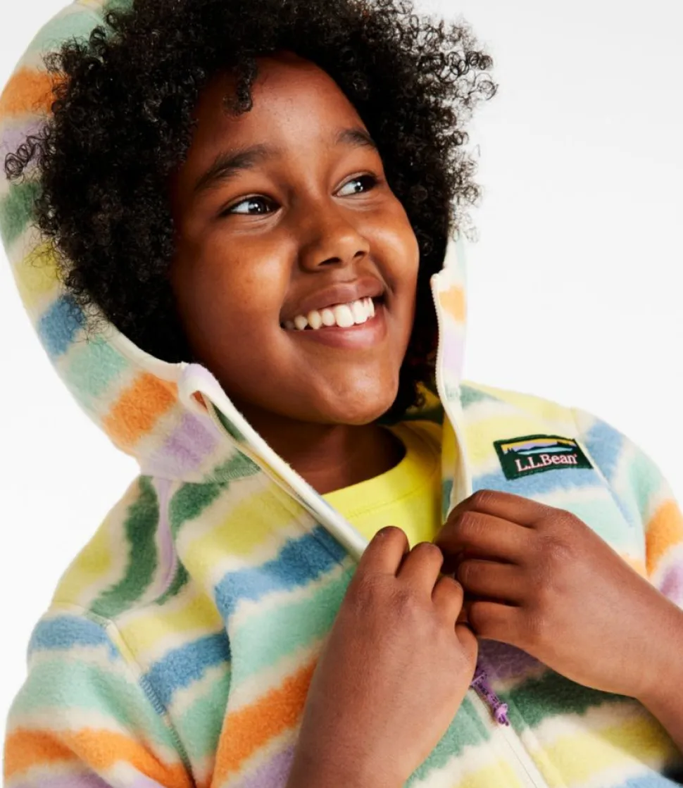 Outlet L.L.Bean "Kids' Mountain Classic Fleece, Hooded, Print" KellyGreenDigiCamo
