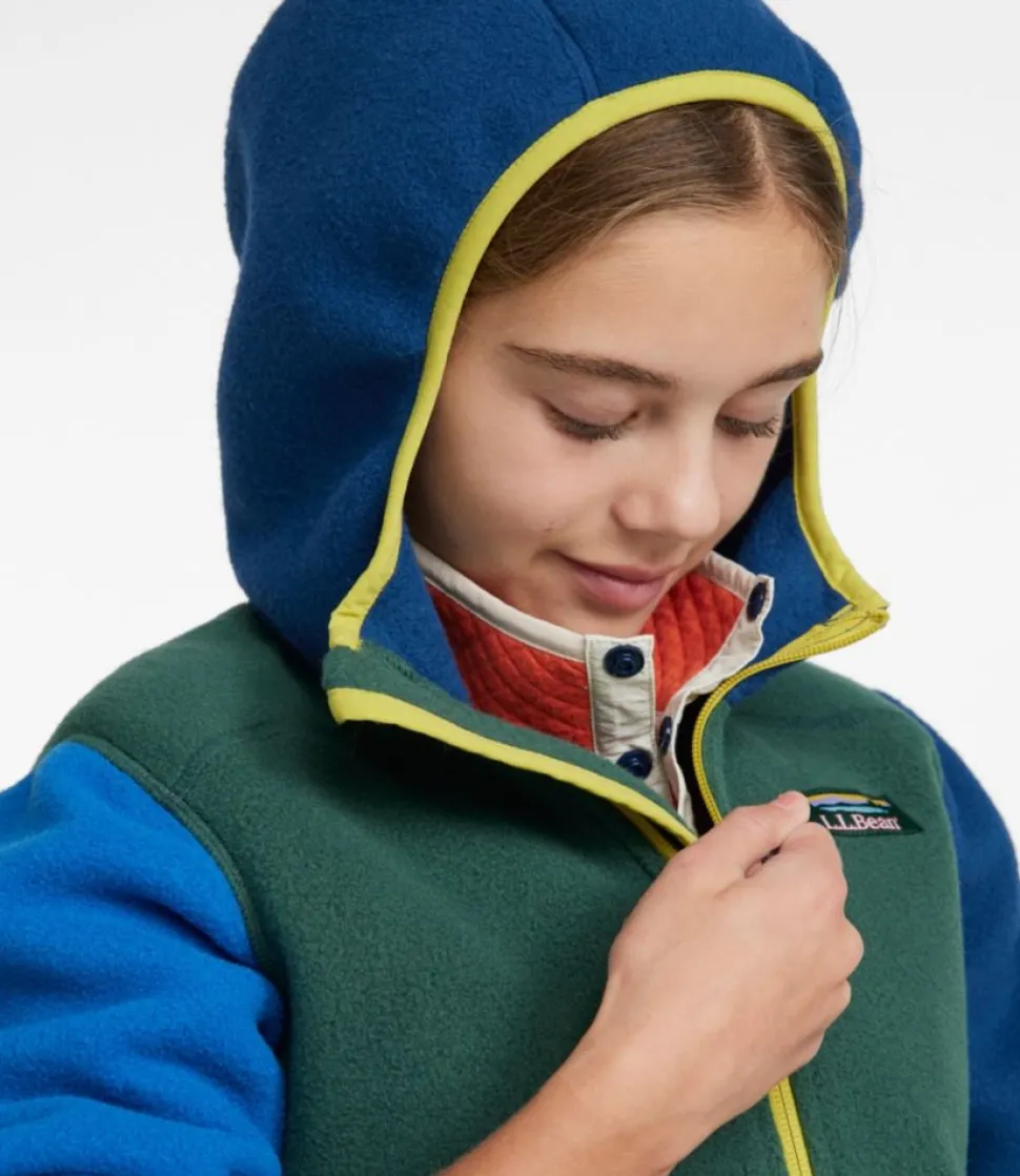 Best L.L.Bean "Kids' Mountain Classic Fleece, Hooded Colorblock"