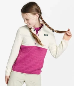 New L.L.Bean "Kids' Quilted Quarter-Snap Pullover, Colorblock"
