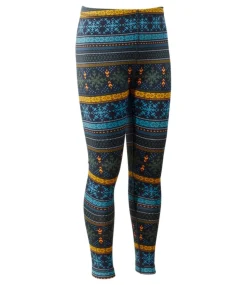 Best L.L.Bean "Kids' Wicked Warm Long Underwear, Expedition-Weight Print Pants" CoalSnowflakeFairisle